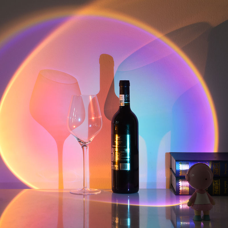 Đèn hoàng hôn - Đèn led sunset 7 màu đèn quay Tik Tok-Kiểm soát cảm ứng Để chụp ảnh và quay video