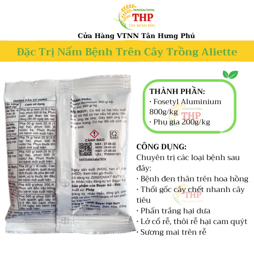 Thuốc Trừ Bệnh Aliette 80WG | ĐẶC TRỊ NẤM BỆNH TRÊN CÂY TRỒNG | GÓI100g