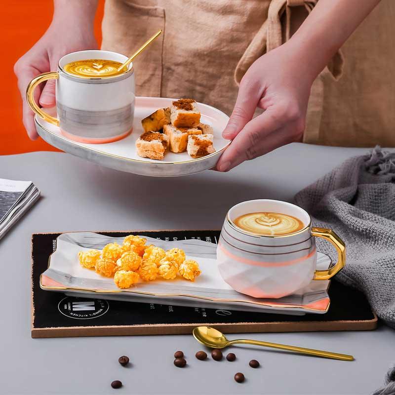 Set tách cafe, bộ ly tách cafe, thìa và đĩa lót sang trọng - Kalandi