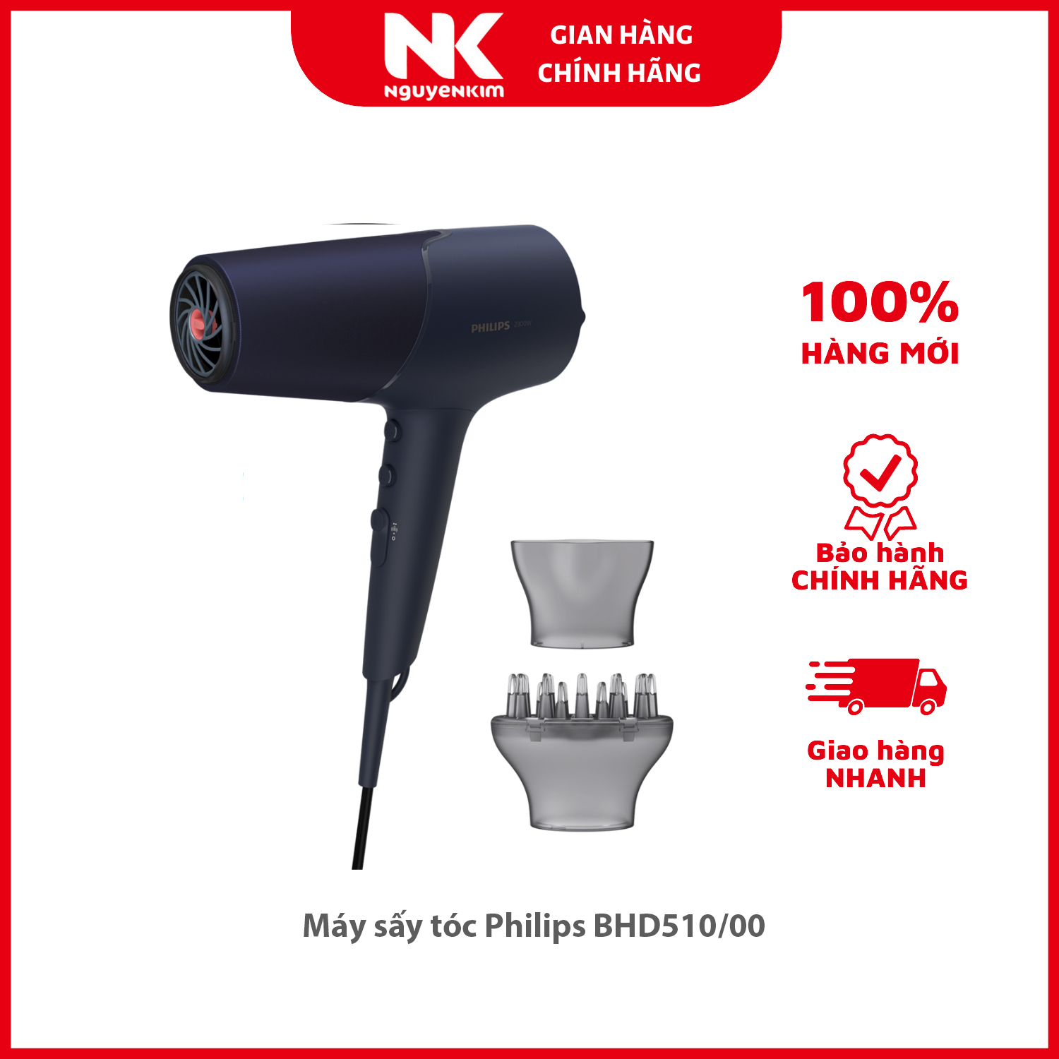 Máy sấy tóc Philips BHD510/00 - Hàng chính hãng