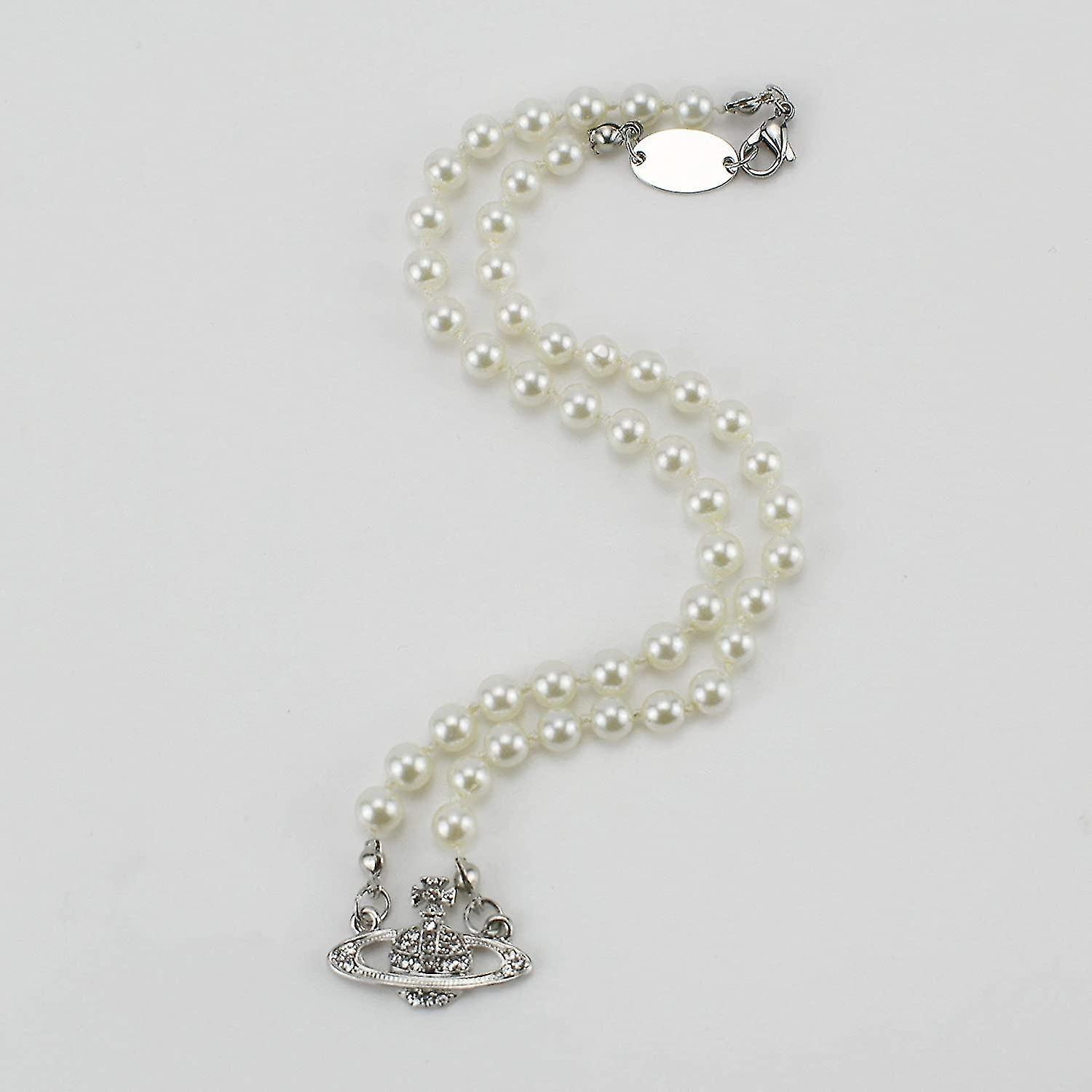 Ngọc trai bằng kim loại nhân tạo hành tinh Saturn cổ áo bijoux cho phụ nữ