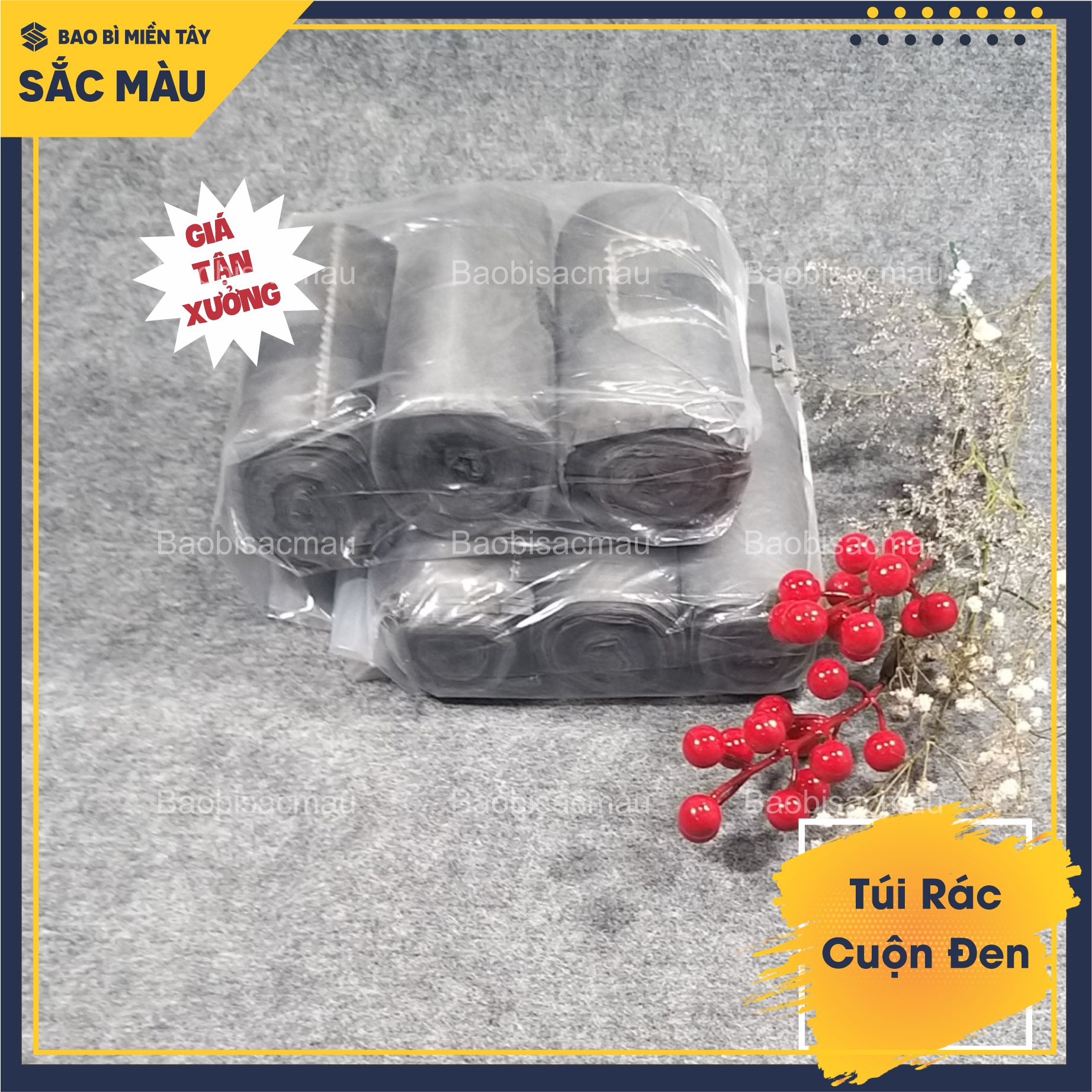 Túi đựng rác( 1Kg) màu đen và màu ngẫu nhiên, bền đẹp và chắc chắn với nhiều loại kích thước