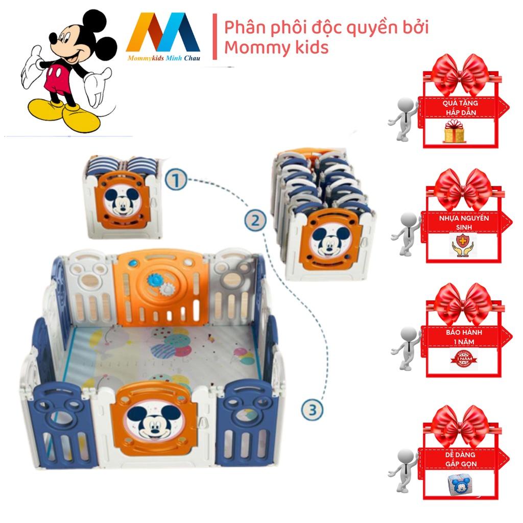 Quây cũi nhựa MommyKids Minh Chau Mẫu MICKEY 1 Gấp gọn tặng thảm, 100 quả bóng nhựa , bảo hành 1 năm