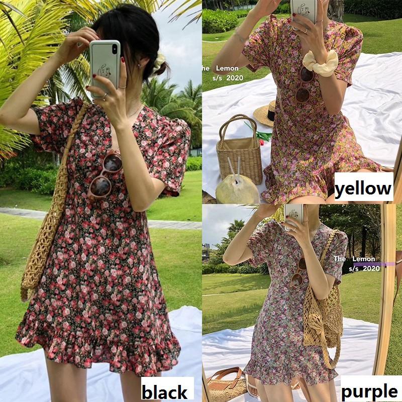 Đầm Hoa Cổ Chữ V Thời Trang Dành Cho Nữ