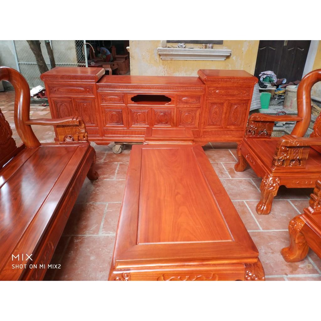 Kệ tivi mõ lõm gỗ hương đá