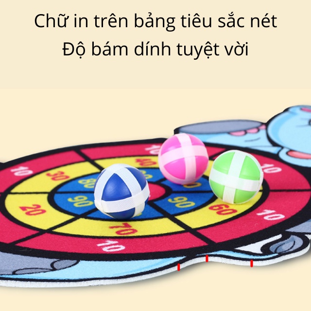 Đồ chơi Bảng ném bóng dính tính điểm cho bé hình con vật ngộ nghĩnh tặng kèm 3 trái bóng