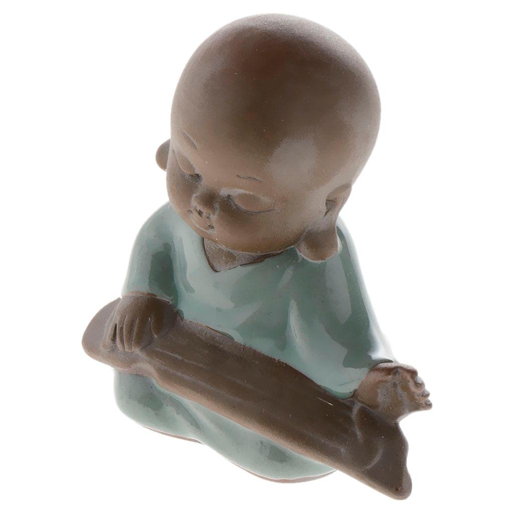 Baby Buddha Asian  Decor Statue Ceramic Kids Monk Figure Ornament A