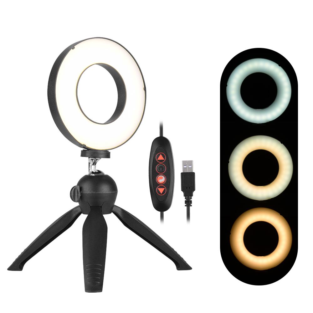 Đèn LED vòng 4,6 inch di động 3 chế độ ánh sáng & độ sáng có thể điều chỉnh