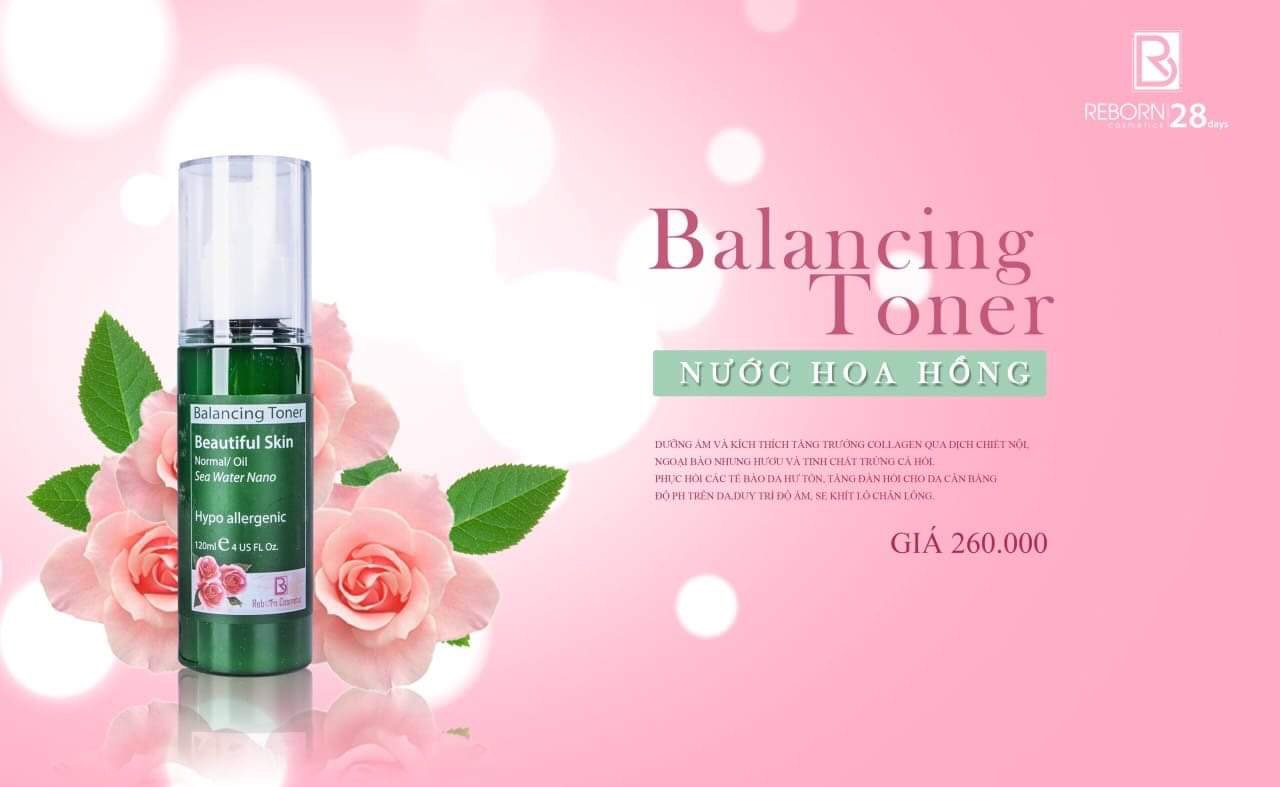 Nước Hoa Hồng Reborn Balancing Toner-cấp ẩm và tăng sinh co.llagen