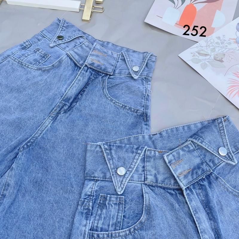Quần jean ngố nữ lưng cao kiểu tam giác