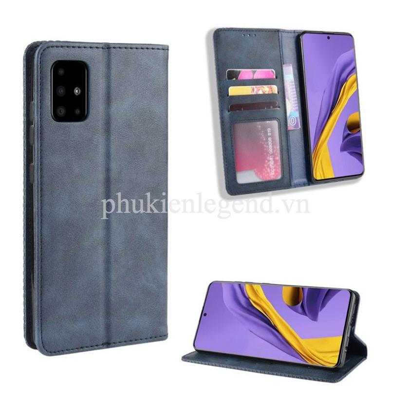 Bao da dành cho SamSung Galaxy A51 Flip Wallet Leather dạng ví đa năng siêu bền siêu êm