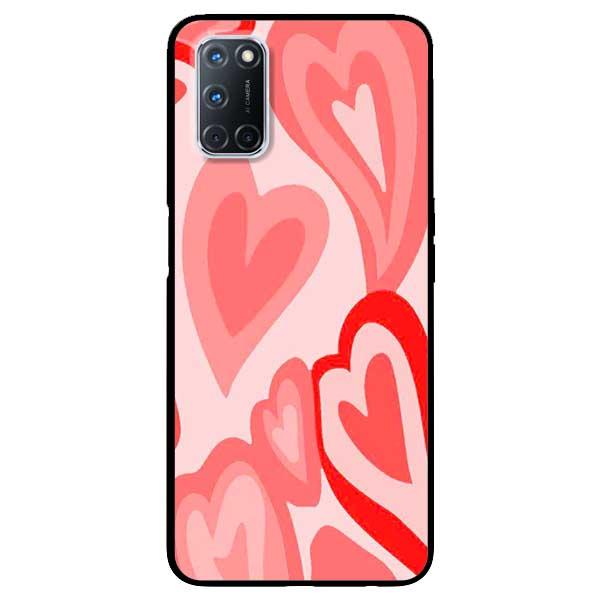 Ốp lưng dành cho Oppo A52 - A72 - A92 - Tim Viền Hồng