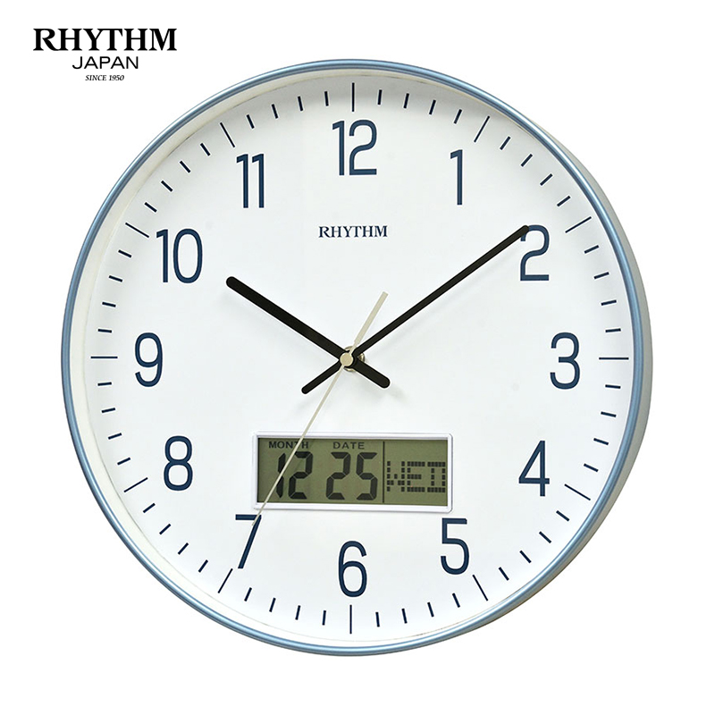 Đồng hồ treo tường Nhật Bản Rhythm CFG723NR04 Kt 30.5 x 4.5cm, 790g Vỏ nhựa. Dùng Pin.