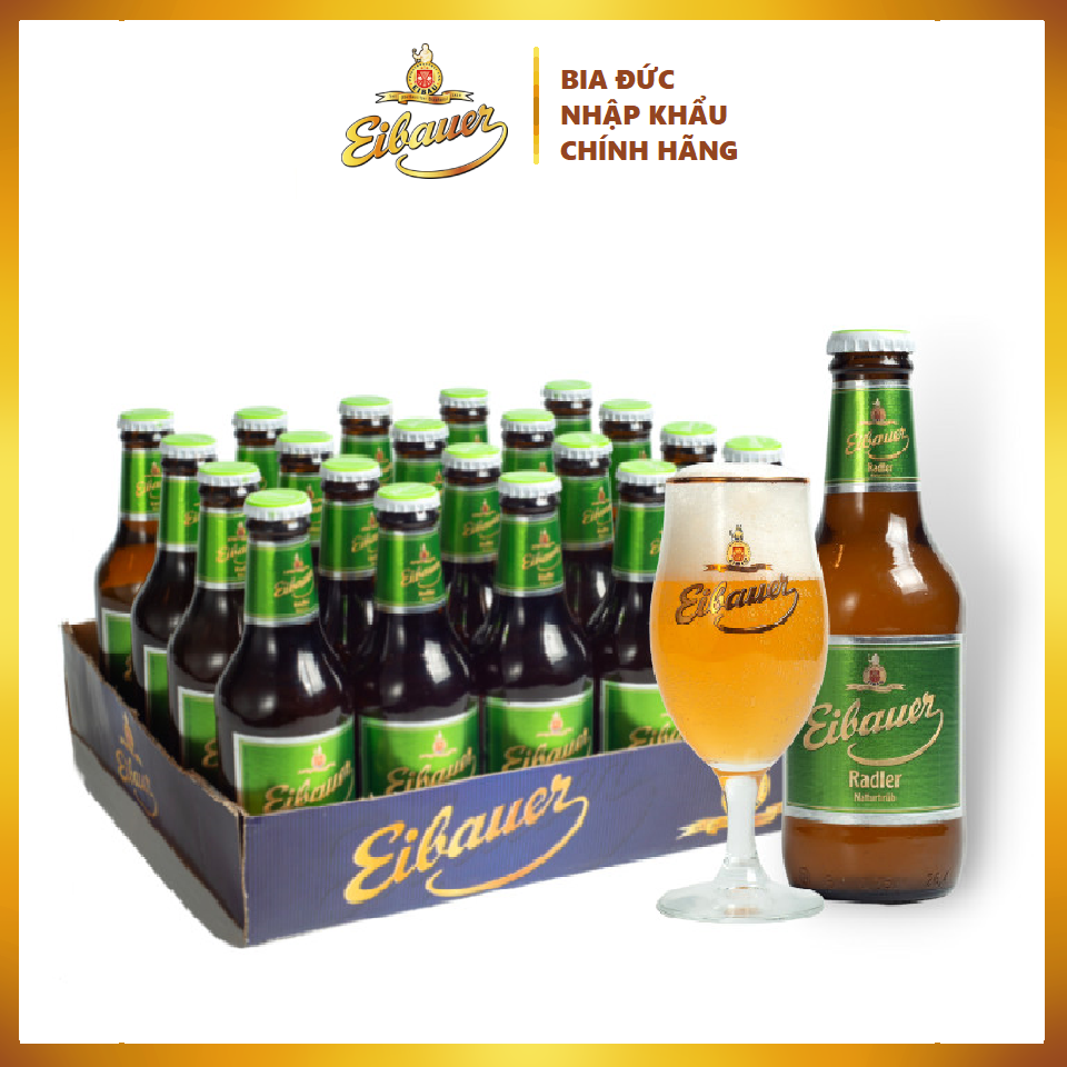 [BIA ĐỨC_SINCE 1810] Thùng 20 Chai Bia Trái Cây EIBAUER RADLER NATURTRUB  2.5 Độ 250ml/Chai - Hương Vị Trái Cây Ôn Đới - Bia Tươi Men Sống Thượng Hạng