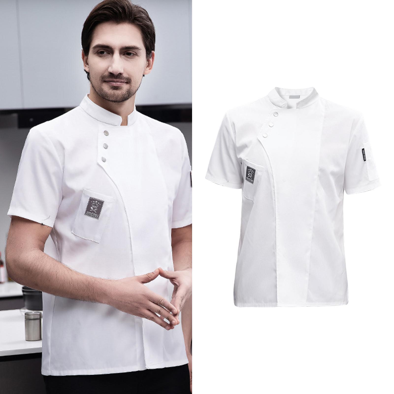 Chef Jacket Short Sleeve Cooking Clothes Coat for Restaurant