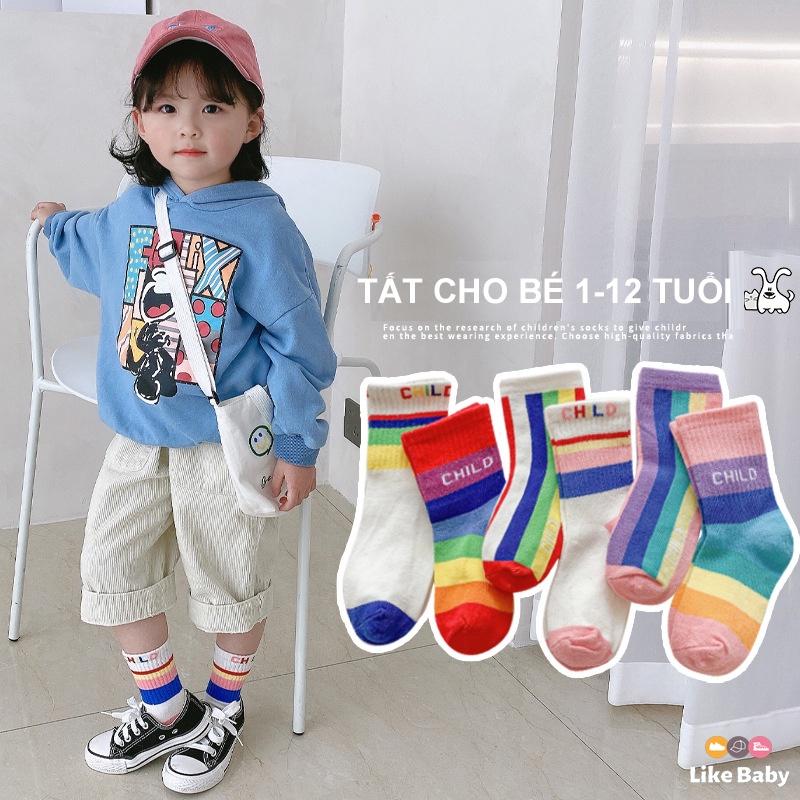 Tất Trẻ Em Set 3 Đôi Tất Cho Bé Trai Bé Gái 1-13 Tuổi Xuất Nhật Siêu Mềm Mịn PK103