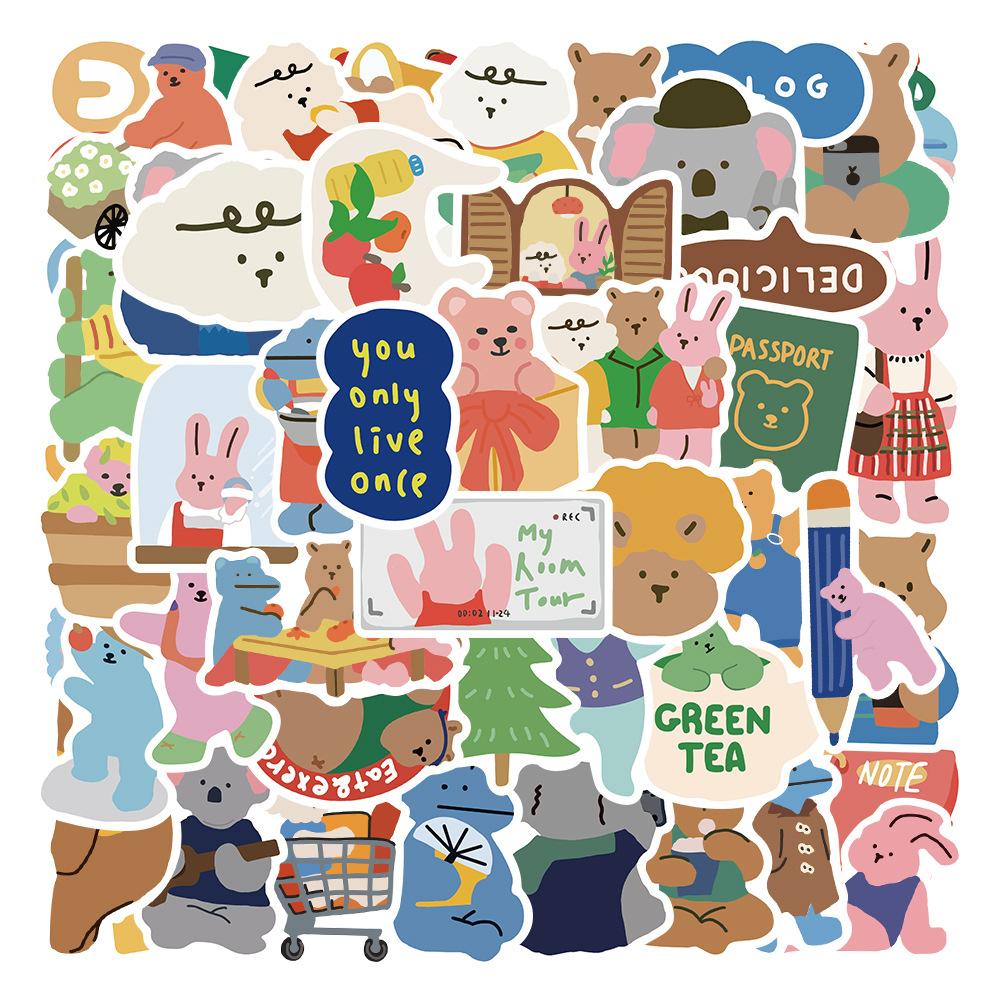 Sticker phong cách hàn quốc hoạt hình cute trang trí mũ bảo hiểm,guitar,ukulele,điện thoại,sổ tay,laptop-mẫu S47