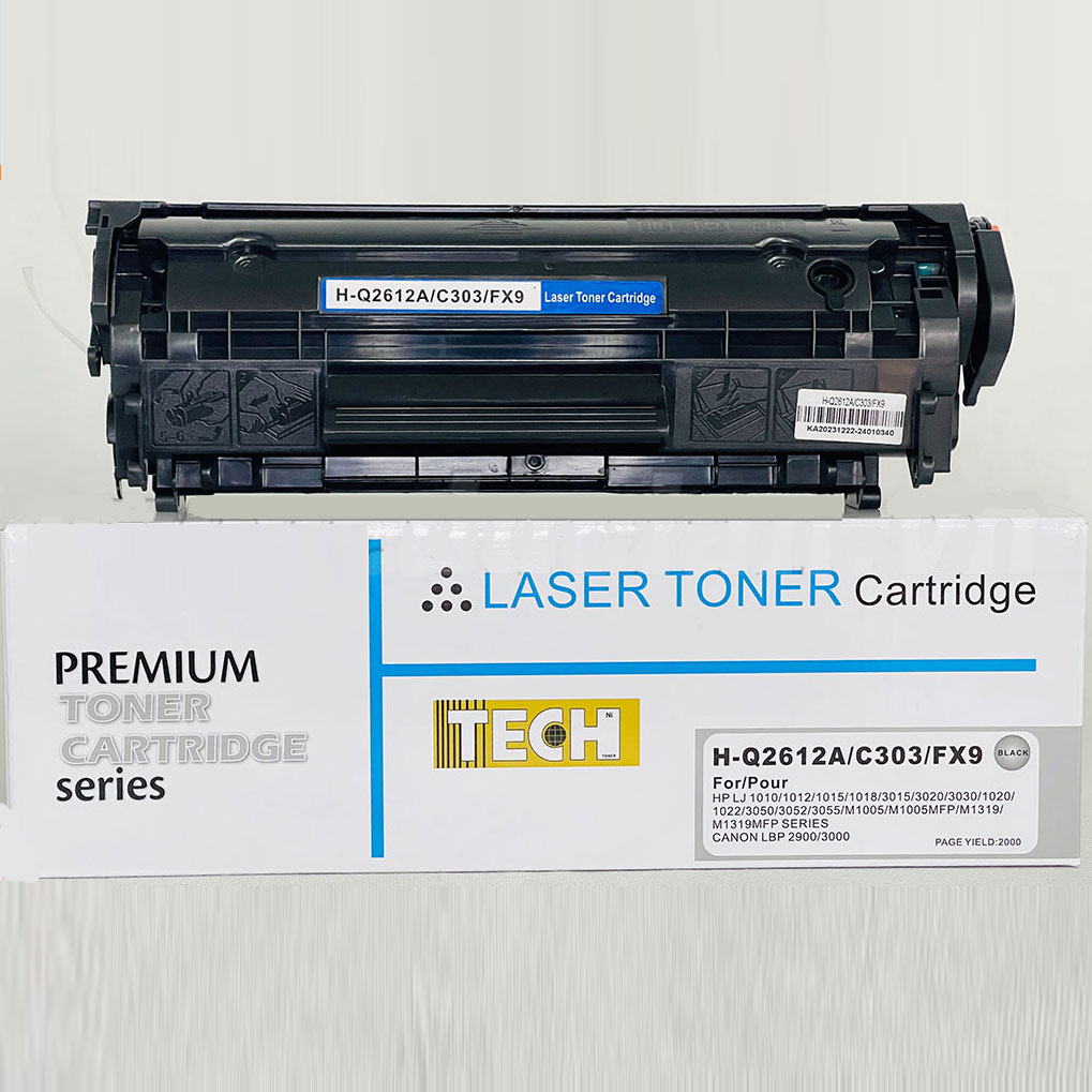 Hộp mực Q2612A CRG303 FX9 TECH CÓ LỖ ĐỔ MỰC dùng cho máy in Canon 2900 HP 1010/1020 2K - Hàng nhập khẩu