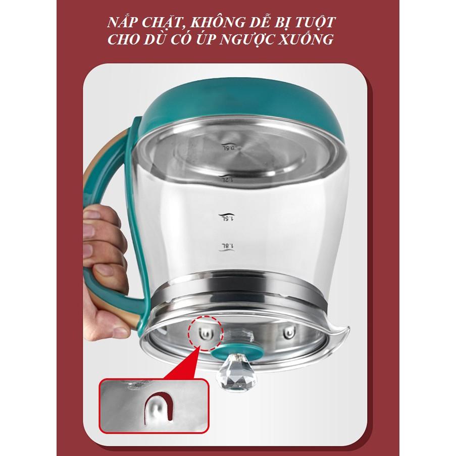 Ấm Thủy Tinh Đun Siêu Tốc Bình Đun Nước Thủy Tinh Đa Năng Sức Khỏe Đun Pha Trà Nấu Cháo