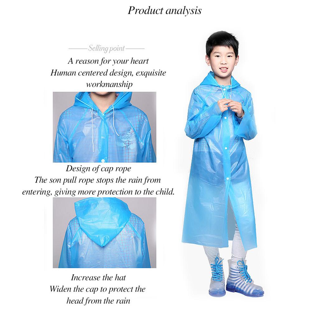 Áo Mưa Di Động Dùng Một Lần Chất Liệu Peva Thoáng Khí Cho Trẻ Em