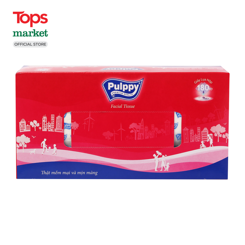 Khăn Giấy Lụa Pulppy 2 Lớp Hộp 180 Tờ