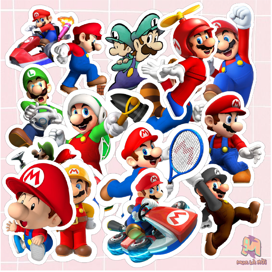 Miếng dán Stickers chủ đề Mario