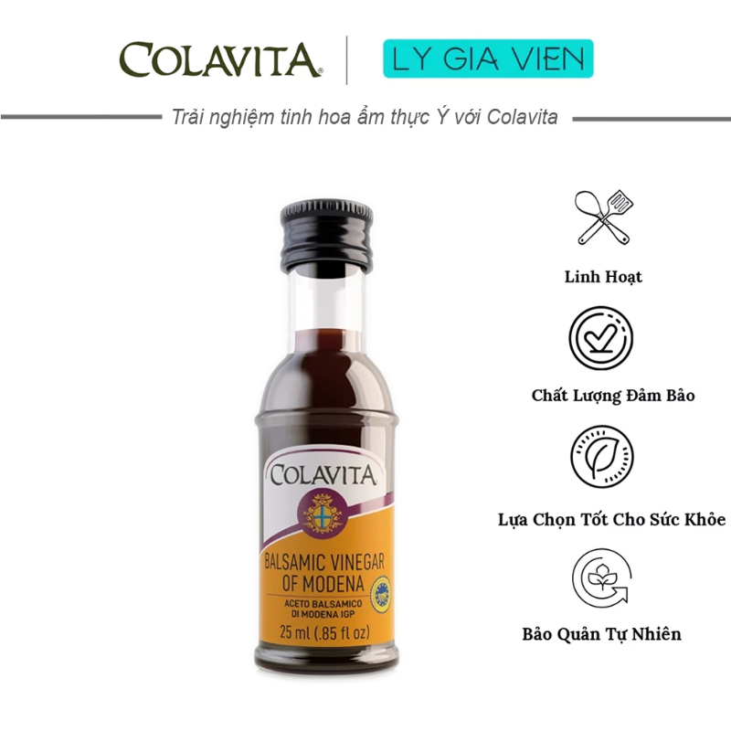 Giấm Balsamic Nhập Khẩu Ý Colavita Balsamic Vinegar of Modena IGP Xuất Xứ Ý