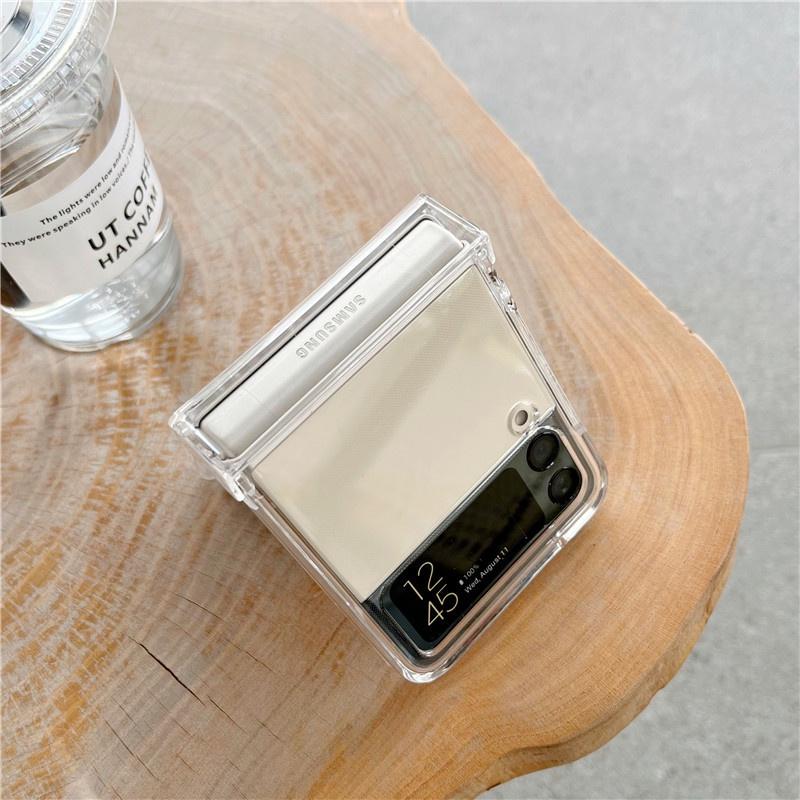 Ốp Lưng Nhựa Cứng Chống Sốc Trong Suốt Cho Dòng Samsung Galaxy Z Flip 3 / Z Flip 4