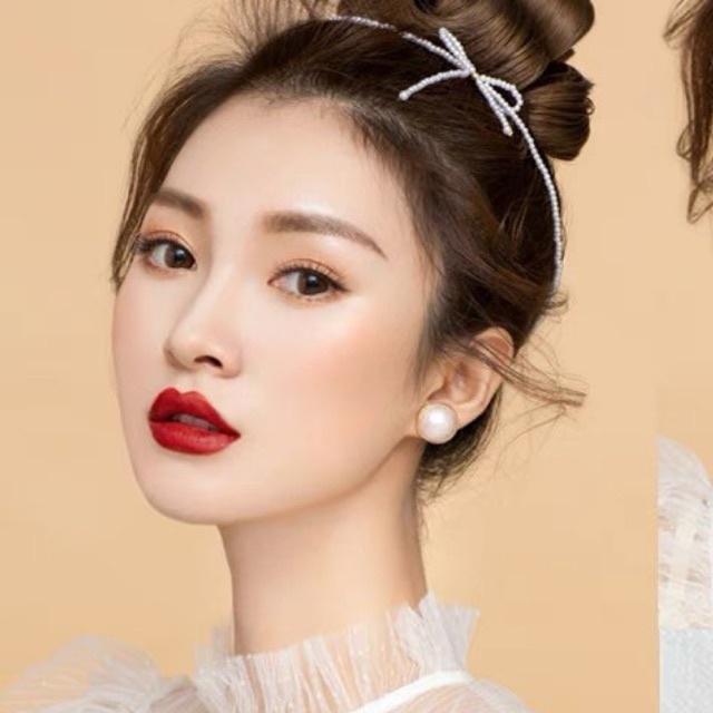 Hoa tai đính hạt - Hoa tai cô dâu - Maben
