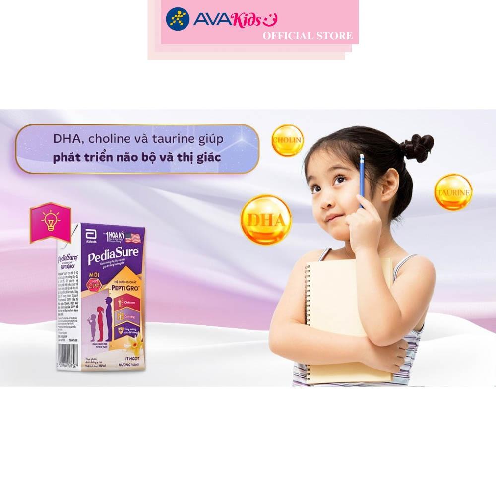 Lốc 4 hộp sữa pha sẵn Abbott PediaSure hương vani 110 ml (1 - 10 tuổi)