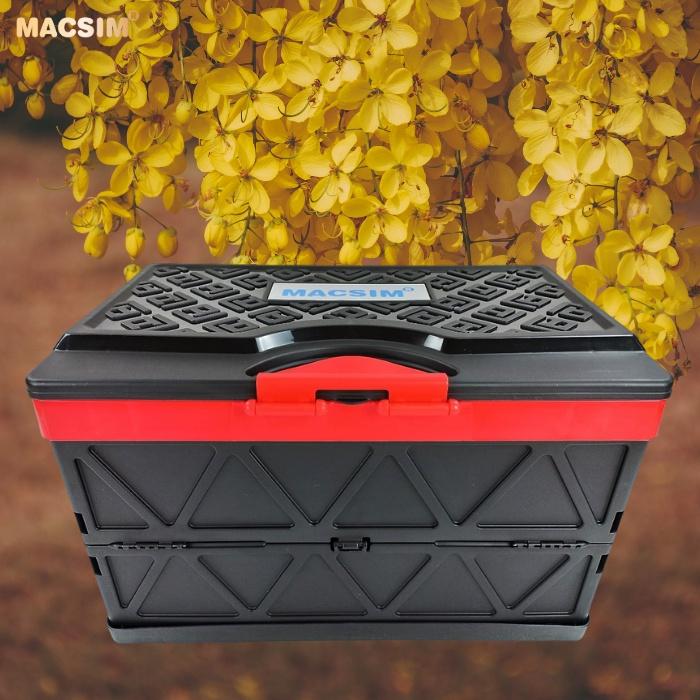 Hộp đựng đồ xếp gọn kích thước 50cm x 32cm x 31cm - hộp đựng đồ trong cốp ô tô nhãn hiệu Macsim 3W chất liệu PP cao cấp