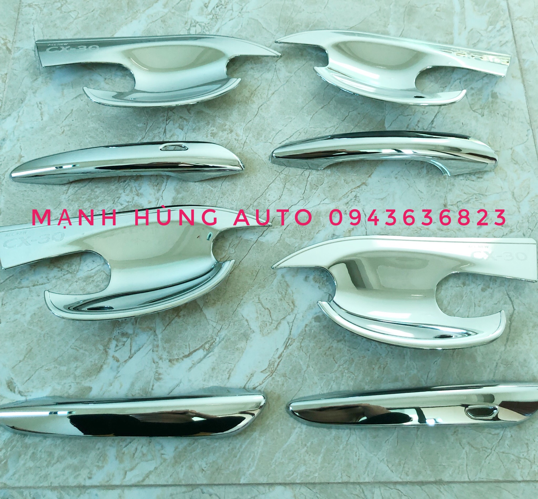 Bộ Ốp Tay Nắm , Hõm Cửa Xe MAZDA CX3 Mạ Crom