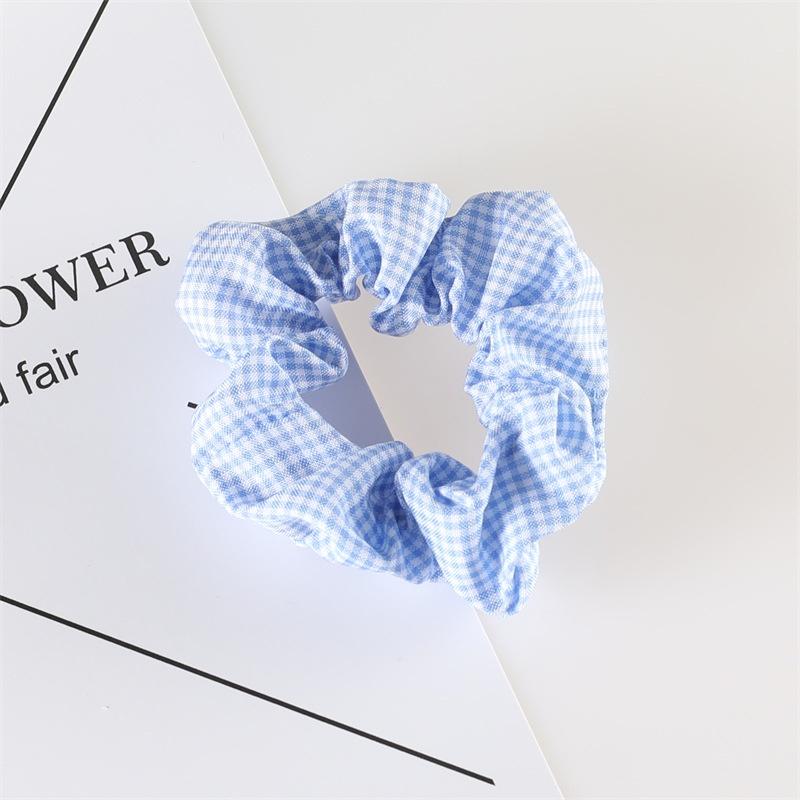 PK735 Scrunchies buộc tóc nhiều họa tiết; họa tiết tông kẻ sọc nữ tính thanh lịch