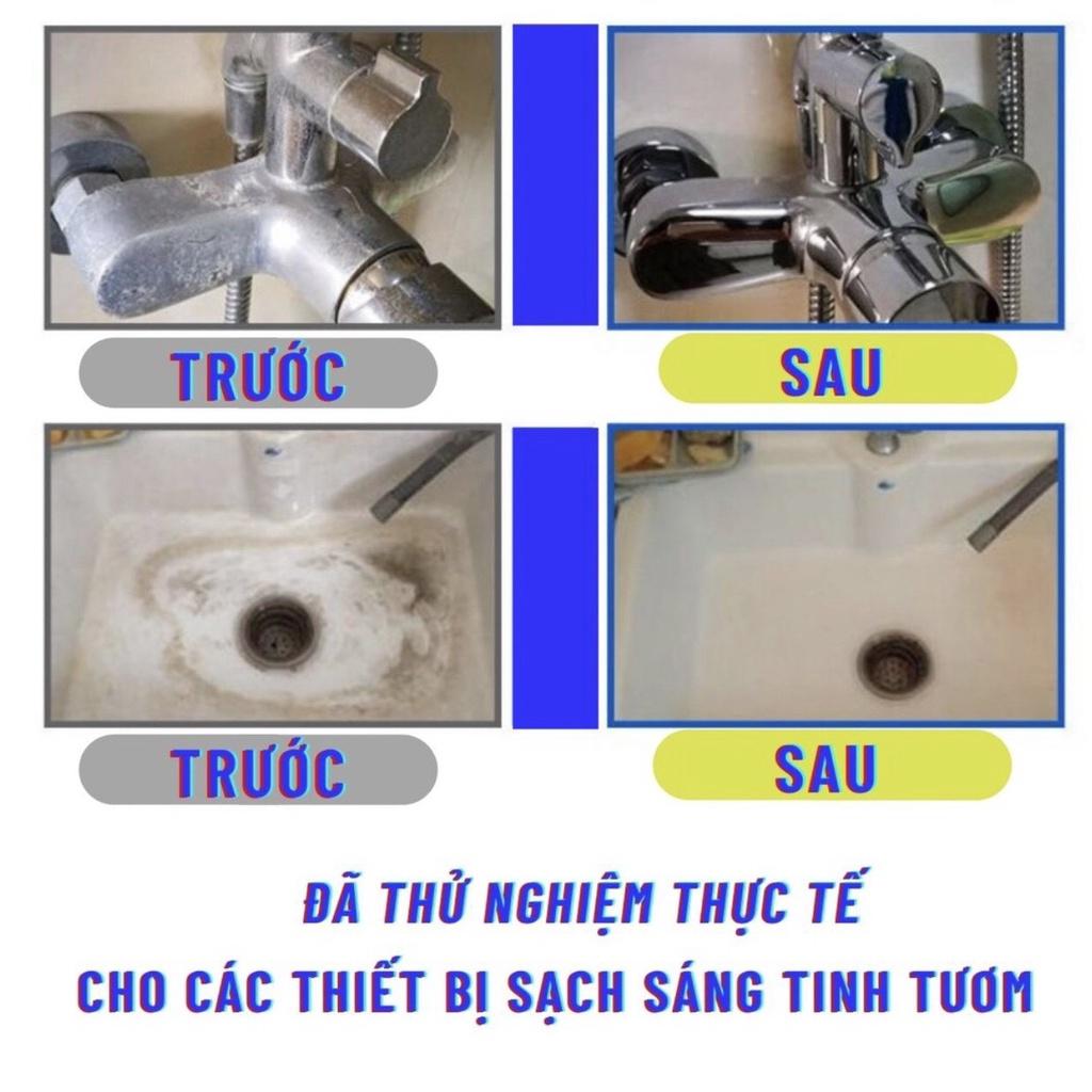 Chai Xịt Tẩy Rửa Đa Năng  500ML Tẩy Cặn Canxi Trên Vòi INOX, Vách Kính, Gạch Men Nhà Tắm Siêu Sạch, Sáng Bóng