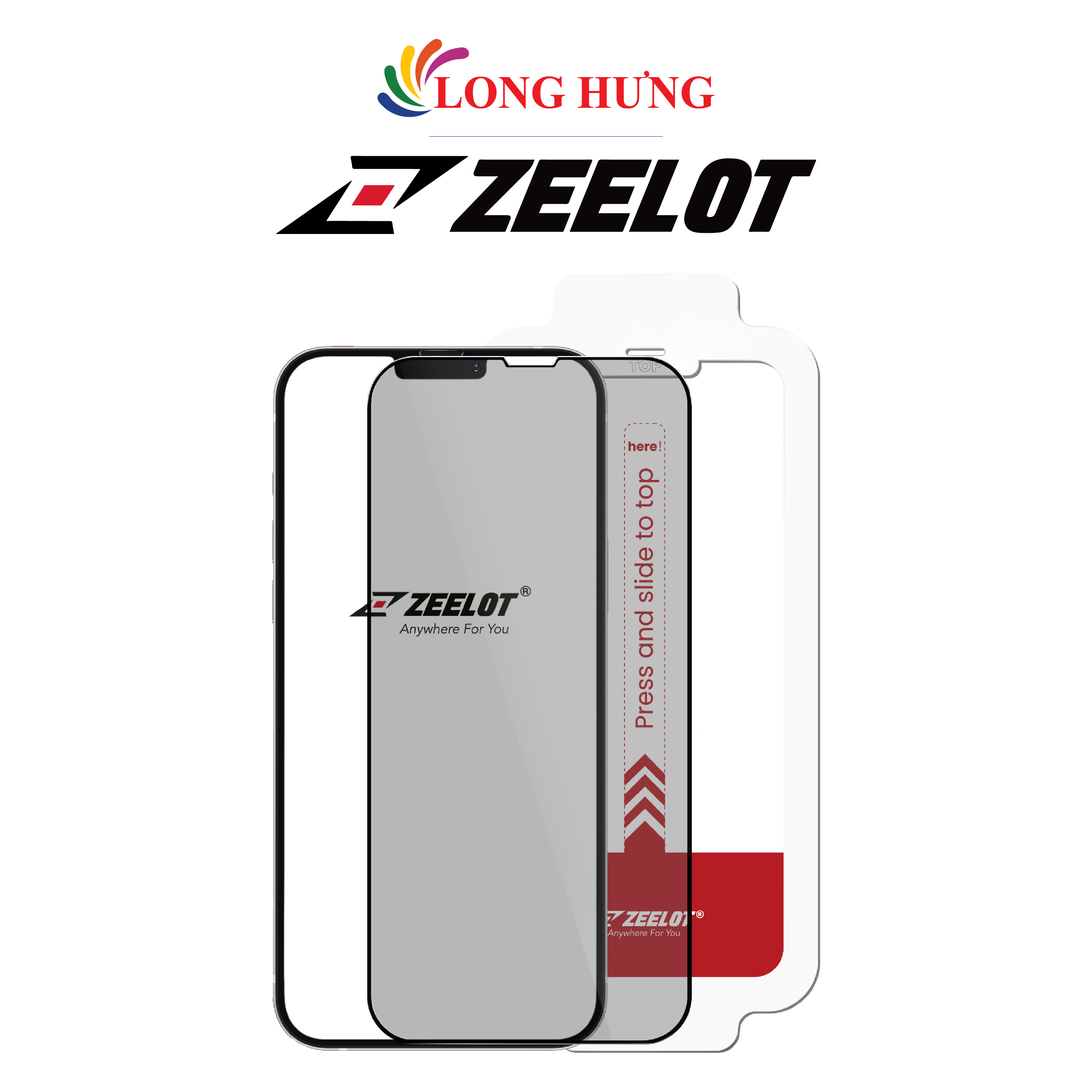 Dán màn hình cường lực Full viền chống nhìn trộm Zeelot SOLIDsleek dành cho iPhone 13 Series  - Hàng chính hãng