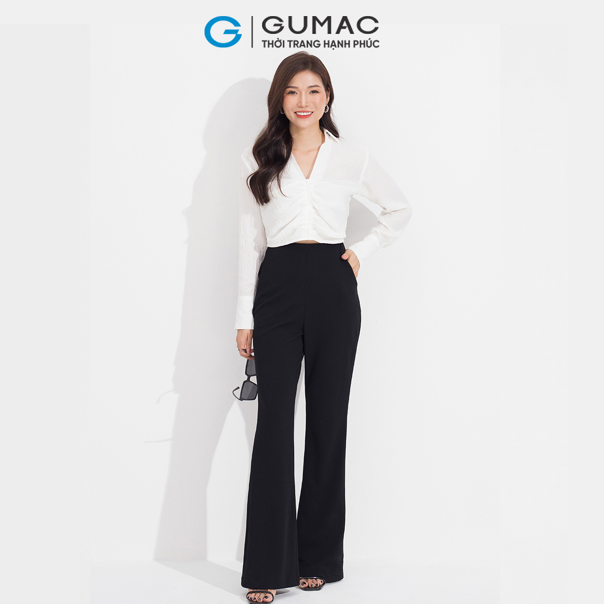 Quần ống loe lưng liền GUMAC QD05065