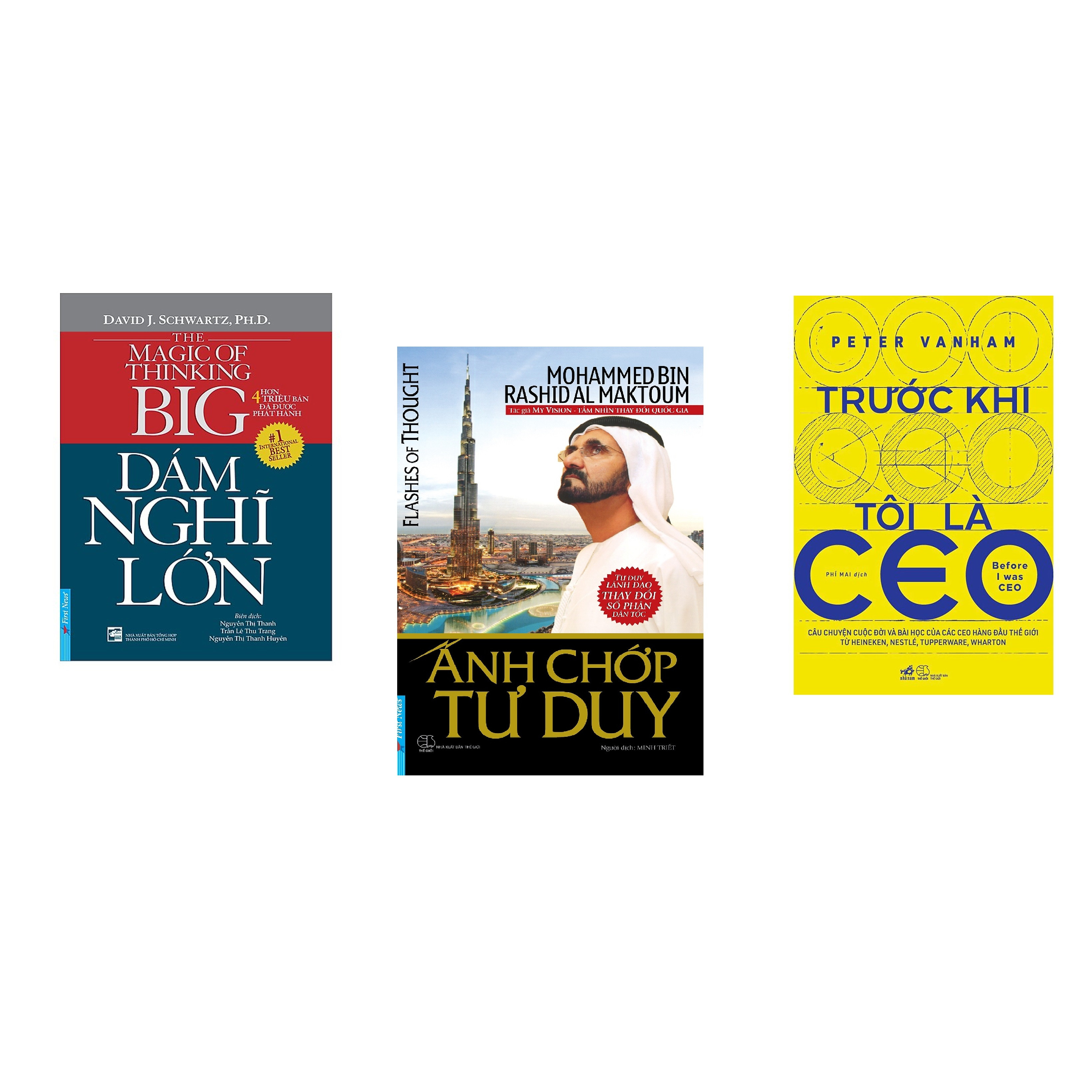 Combo 3 cuốn sách: Dám Nghĩ Lớn + Ánh Chớp Tư Duy + Trước khi tôi là CEO