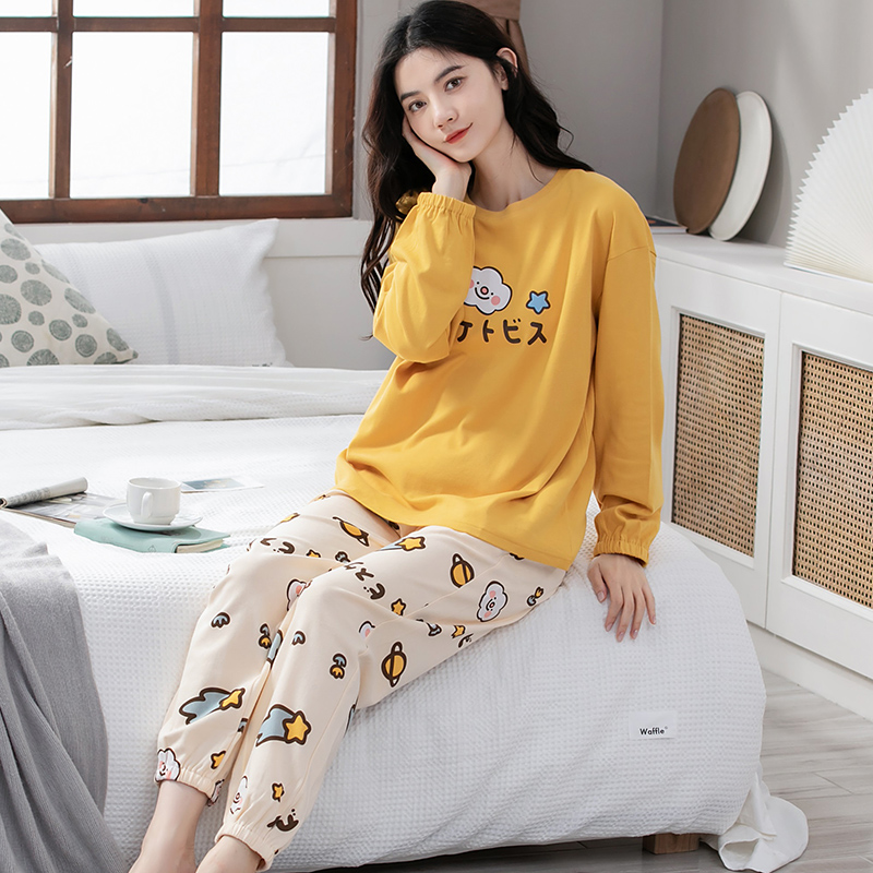 Đồ mặc nhà nữ thu đông cotton mịn đẹp 5131