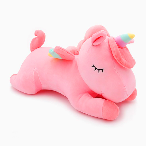 Gấu bông ngựa một sừng unicorn nằm (50 cm) gb45 (Màu Hồng)