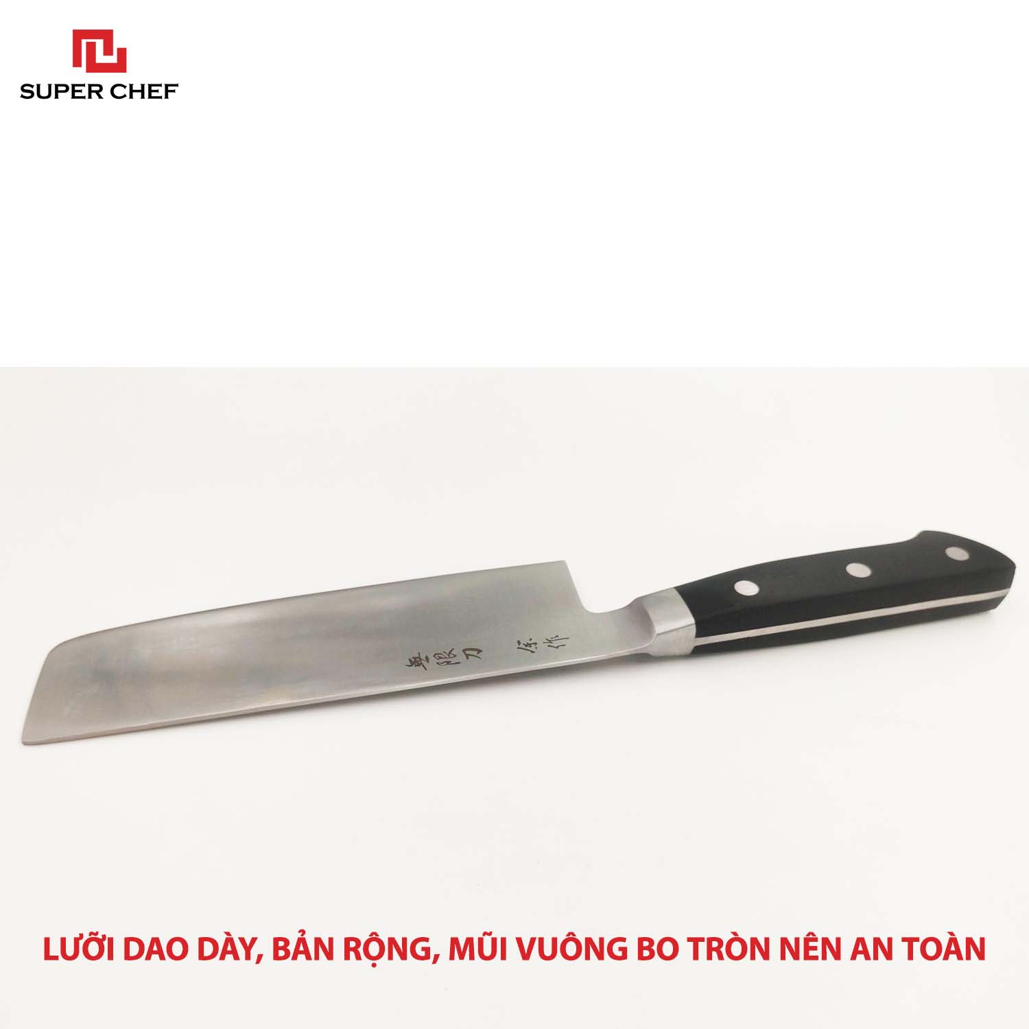 Dao Thái Rau Củ Quả Cán Nhựa Chính Hãng Super Chef Cao Cấp Siêu Sắc Bén, Lâu Cùn, Lưỡi Thép Không Gỉ, An Toàn Sức Khỏe Siêu Tiện Lợi