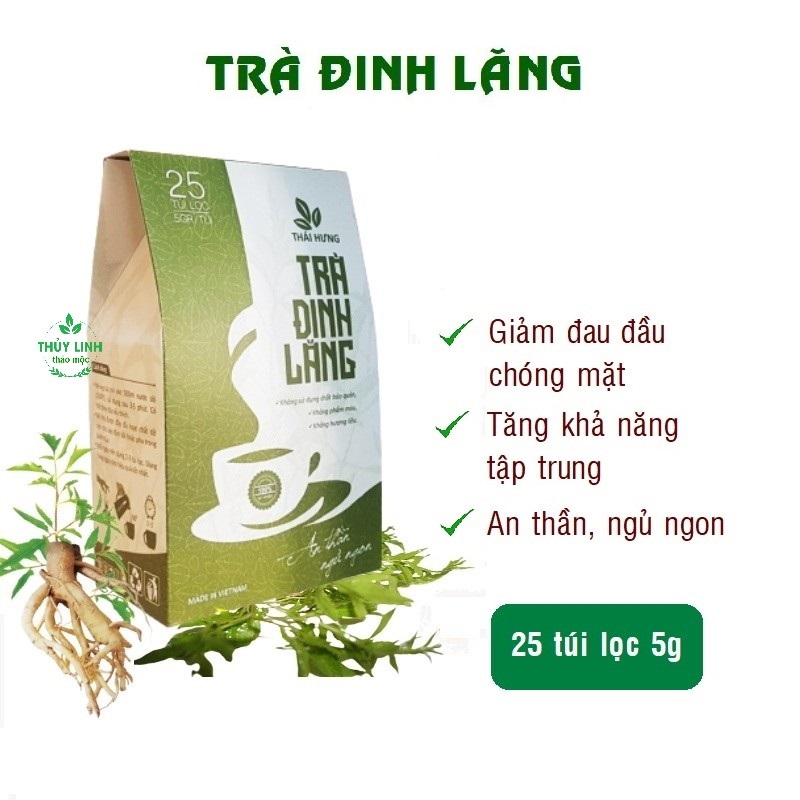 Combo 05 hộp Trà ĐINH LĂNG Thái Hưng  An thần, giảm stress, ngủ ngon