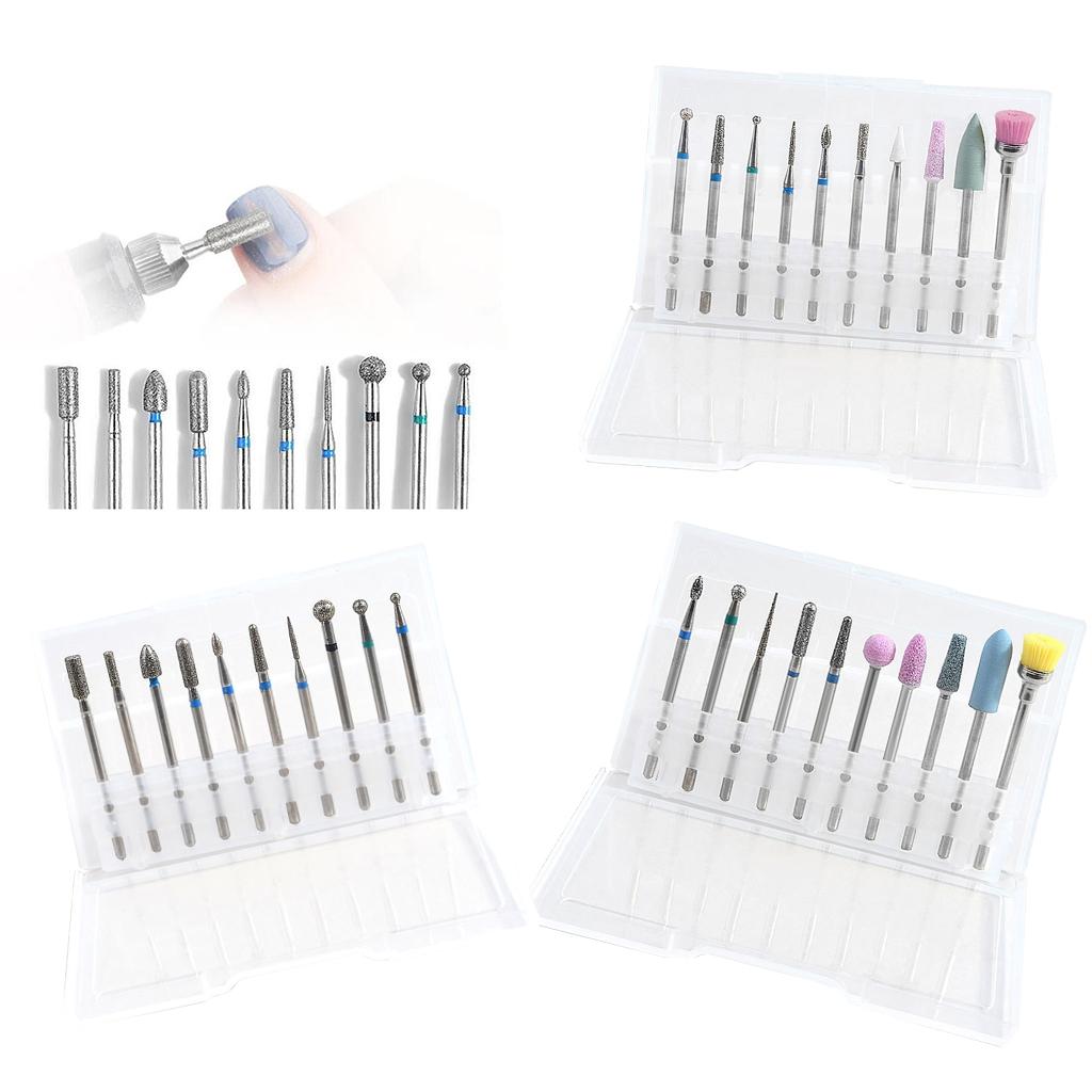 10 Pieces Tungsten Steel Nail Drill Bits for Nail File Manicure Pedicure 01