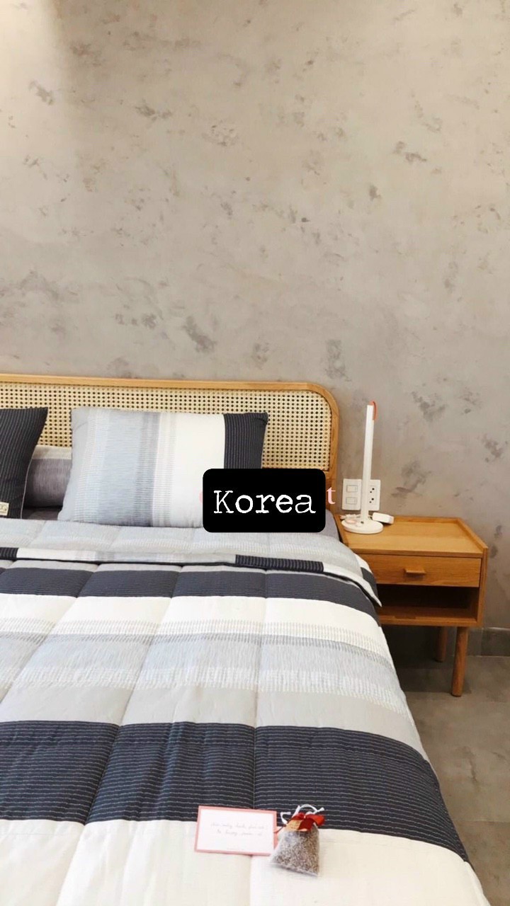 Bộ Chăn Ga Gối Cotton Hàn Quốc Phủ Chần