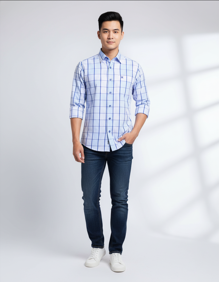 Áo sơ mi nam Khatoco sale 374k ( giá tem 468k)