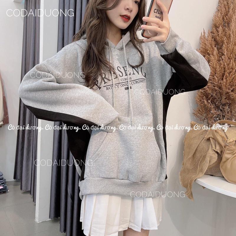 áo nỉ hoodie presence - 2(trắng),freesize dưới 65kg