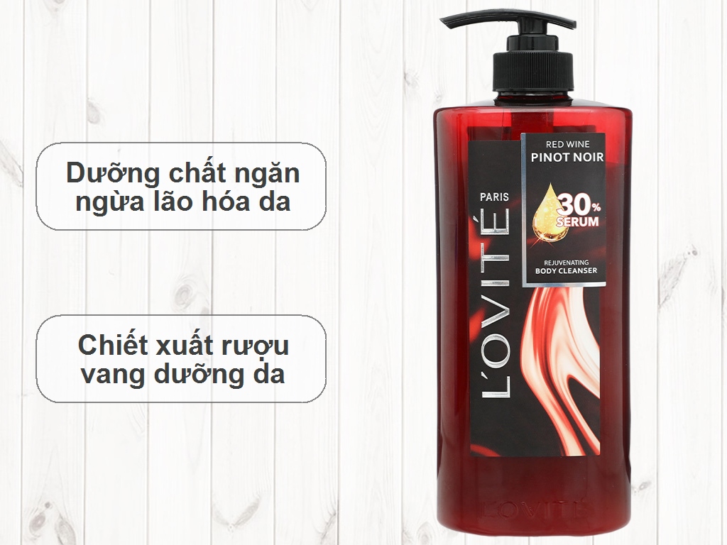 Sữa tắm Serum Ngăn Ngừa Lão Hoá Red Wine Pinot Noir 650ml ( không xuất hóa đơn)