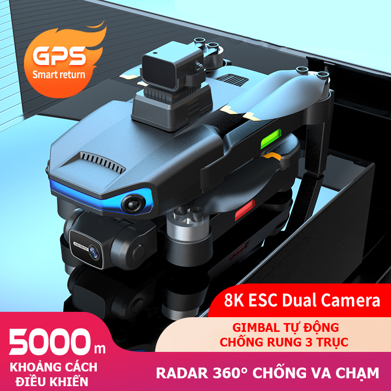 Máy Bay Flycam AE 3 Pro Max Drone Camera 4K/6K/8k FPV Không Người Lái Chụp Ảnh Quay Phim Trên Không, Động Cơ Không Chổi Than Có Thể Gập Lại Quadcopter 5G WIFI G.P.S