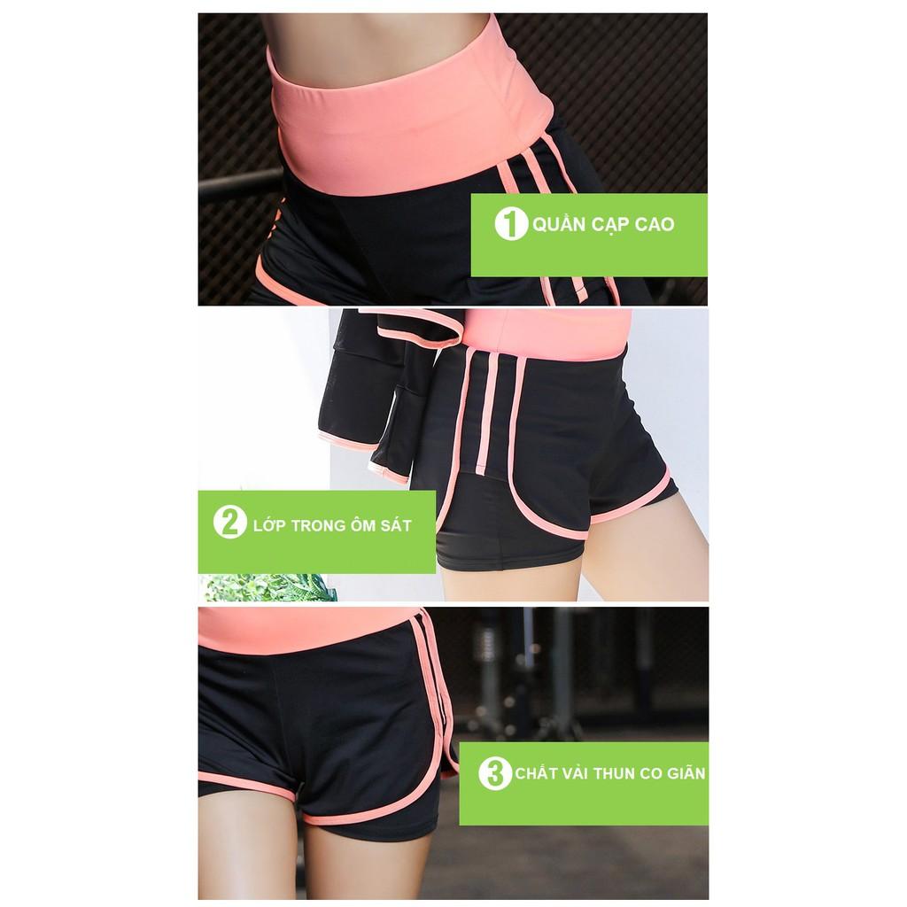 QUẦN SHORT 2 LỚP SIÊU ĐẸP TẬP GYM, YOGA, AEROBIC