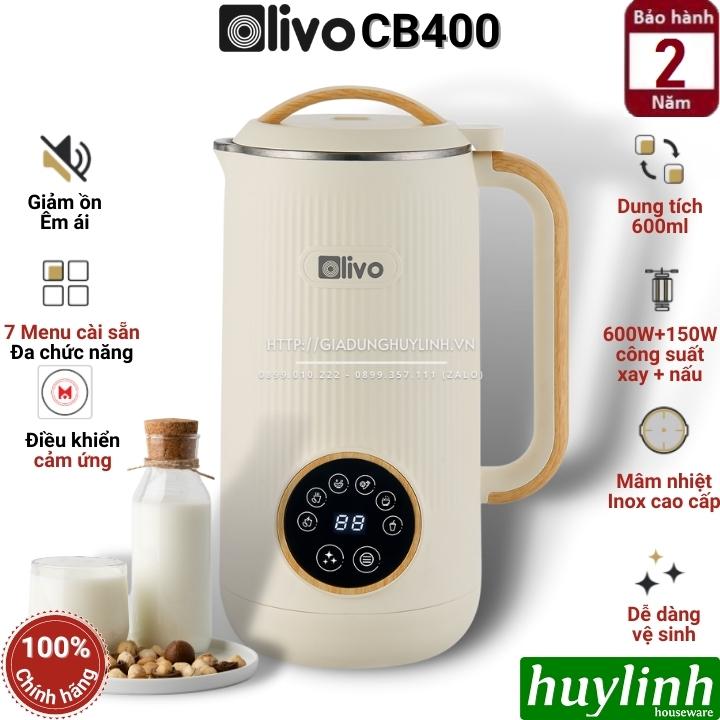 Máy xay nấu sữa hạt đa năng Olivo CB400 - Dung tích 400ml - 7 Chức Năng - Thiết kế nhỏ gọn - Hàng chính hãng