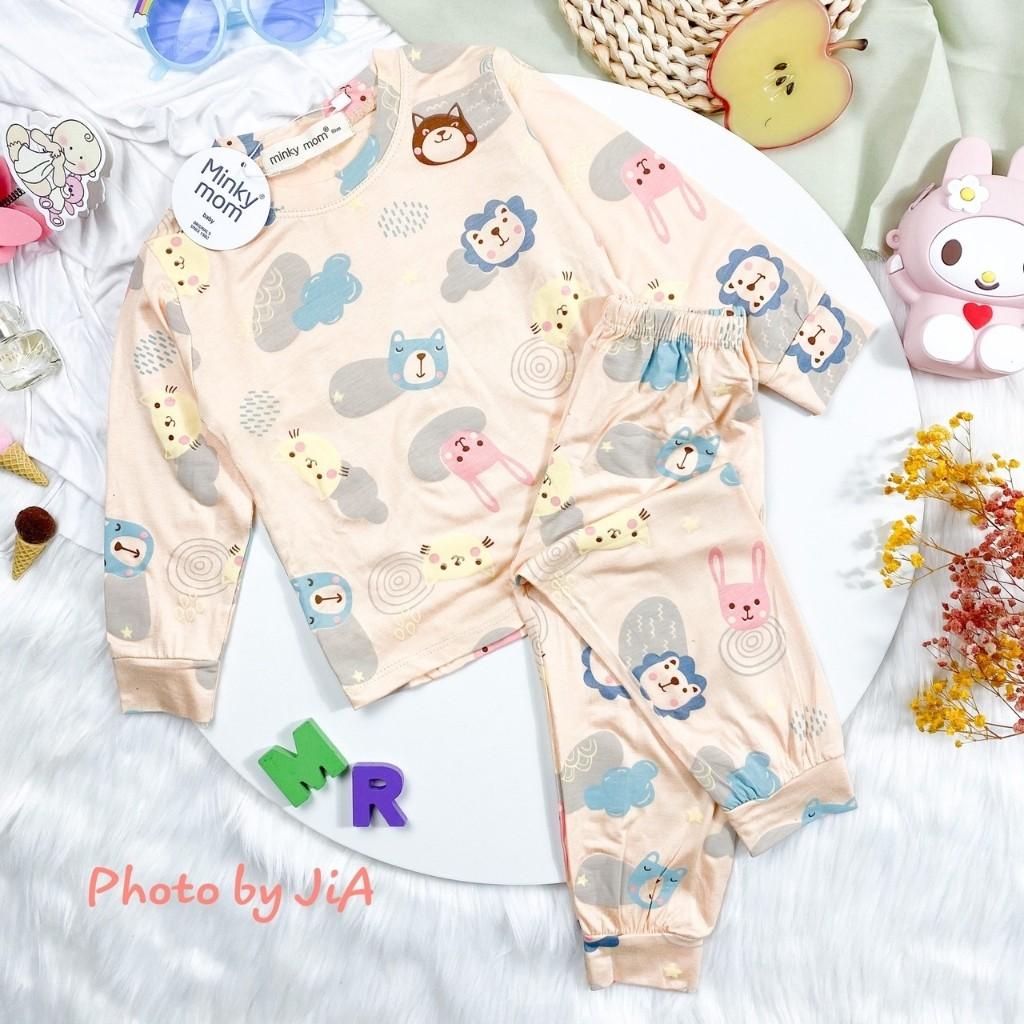 Bộ Thu Đông Cho Bé Bộ Minky Mom Dài Tay Cho Bé Trai Bé Gái Chất Cotton Cao Cấp Siêu Co Giãn Thấm Hút Mồ Hôi Tốt